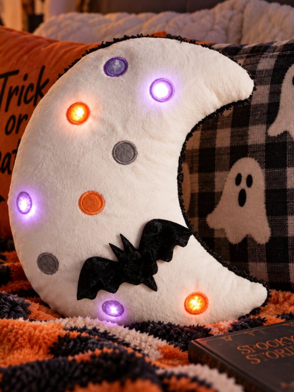 Hyde EEK Light Up Moon Pillow 10x10 Halloween Decorative Throw Pillow New 2025